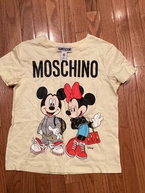 MOSCHINO Pale Yellow Crewneck Tee